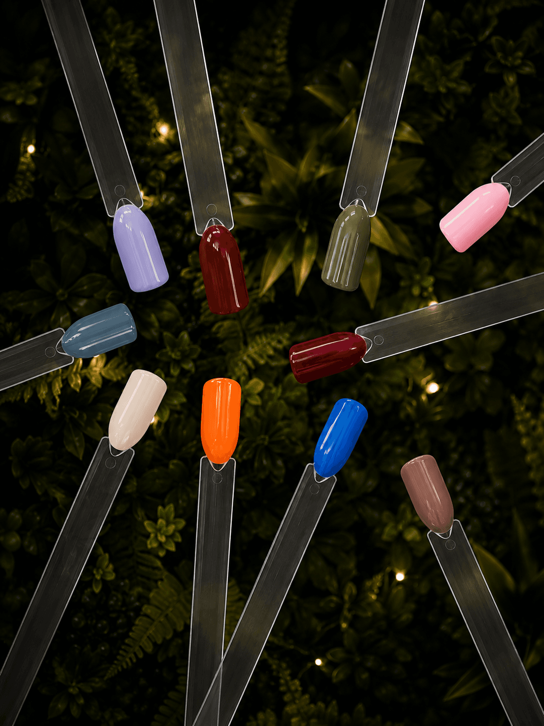 Colorful nail polish swatches
